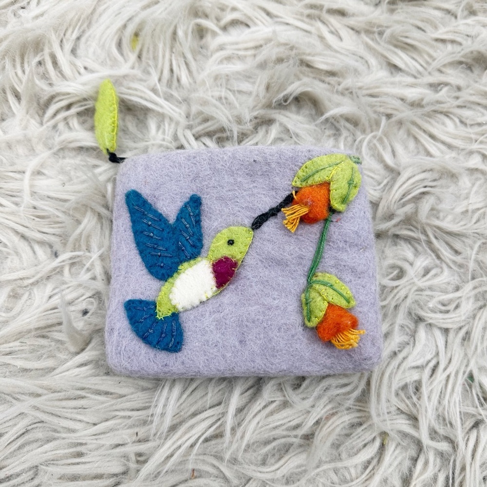 Vintage Y2K Gray Bird Coin Wallet Fairycore Whimsical
